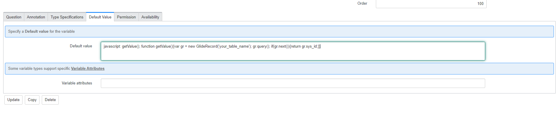 Solved: How to set default value for a reference field on ... - Page 2 ...