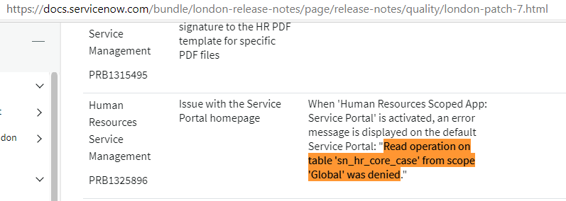 Solved: Read operation on table &lsquo;sn_hr_core_case&rsquo; from sco 
