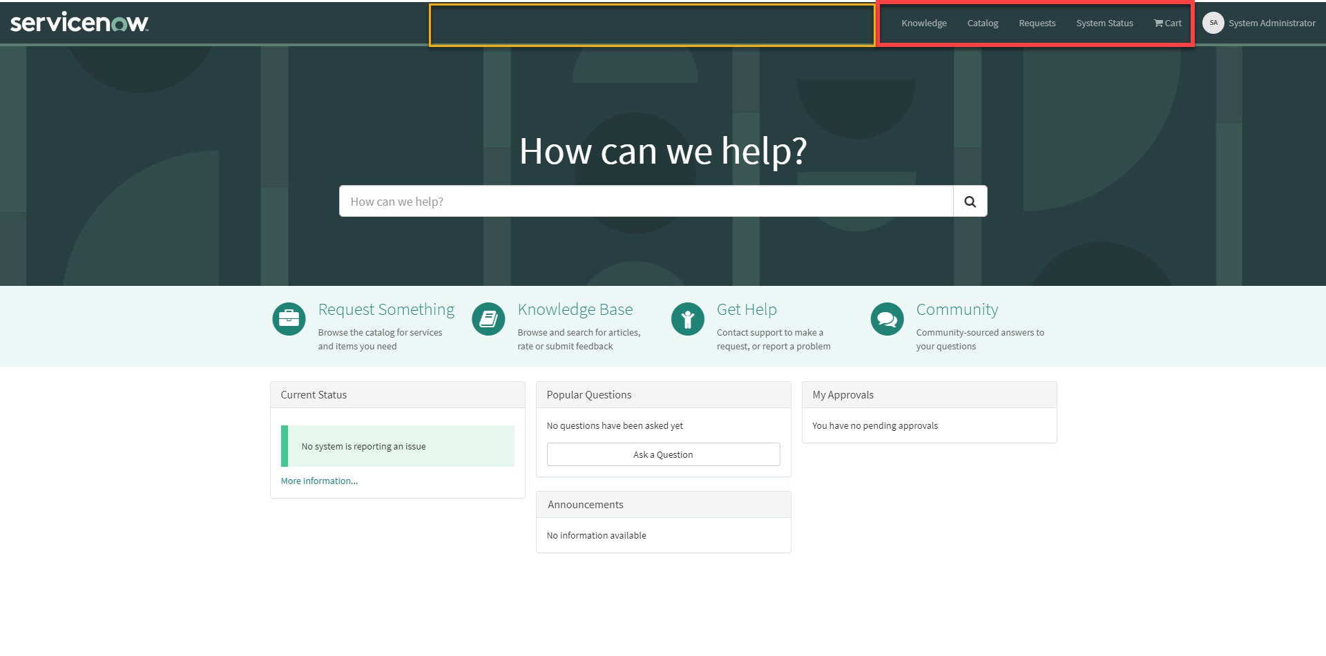 Service Corridor Header Solved: Center header menu on service portal - ServiceNow Community