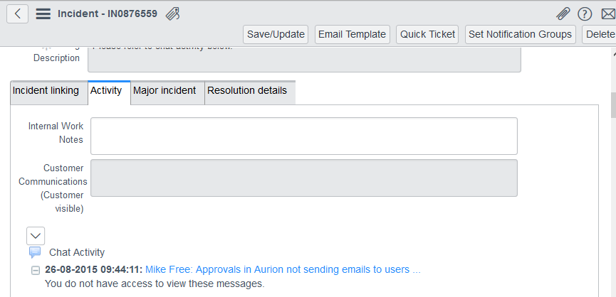 Solved: Unable to view Chat Activity in Incident - ServiceNow Community