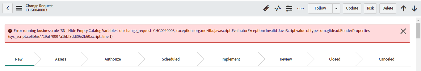 How to avoid the this error - com.glide.script.Rh... - ServiceNow Community