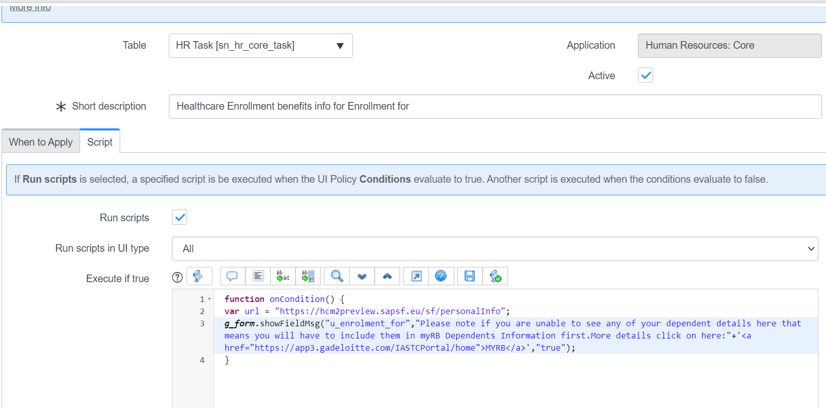 Solved: Can we add URL in showfieldmessage - ServiceNow Community