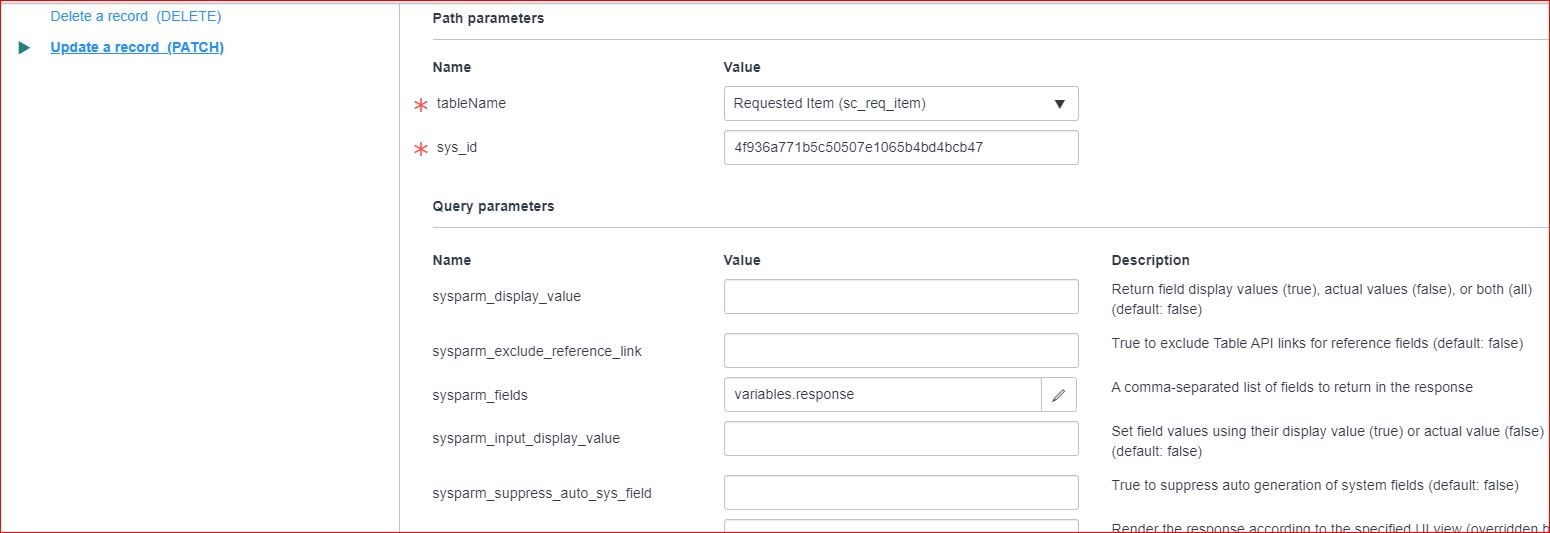 How to update catalog variable through REST API - ServiceNow Community