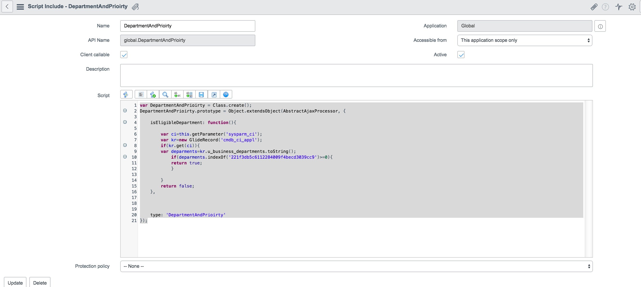 Solved: Client Script with Condition on 'Contains' - ServiceNow Community