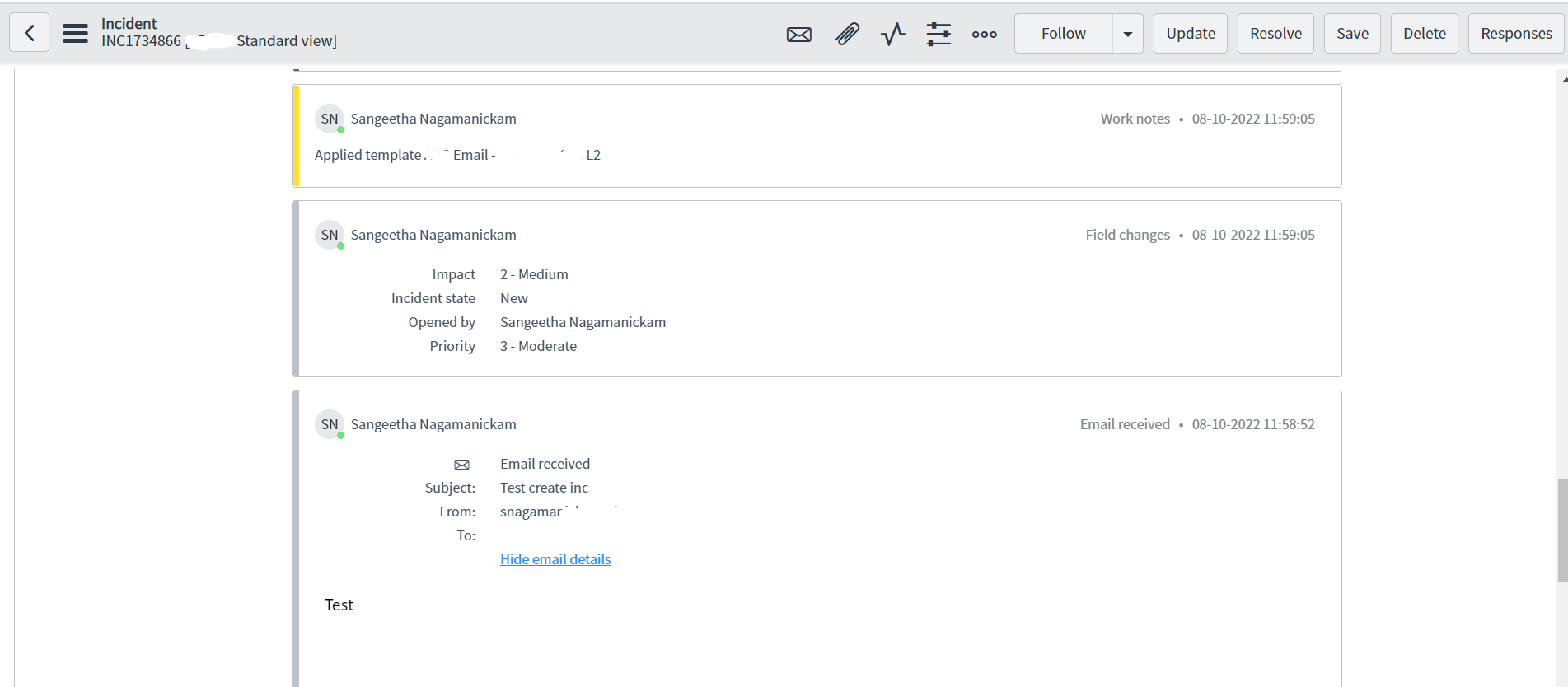 The 'To' field shows empty for the emails received... - ServiceNow ...