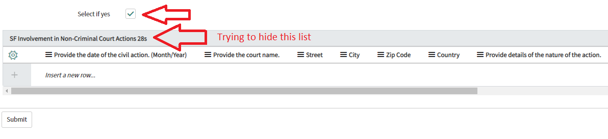 Hide embedded list with UI Policy - ServiceNow Community