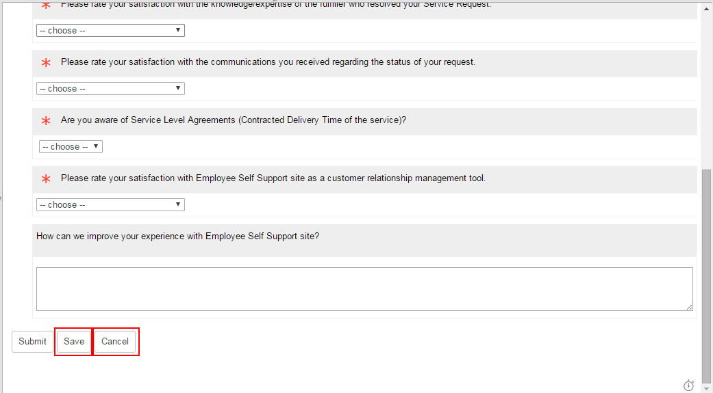 Solved: Cancel and Save button in survey questionnaire - ServiceNow ...