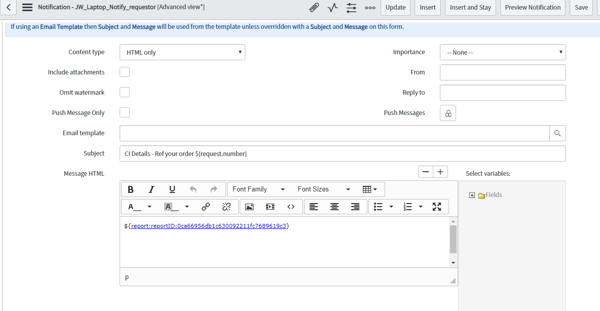 Attaching a report to an email notification - ServiceNow Community