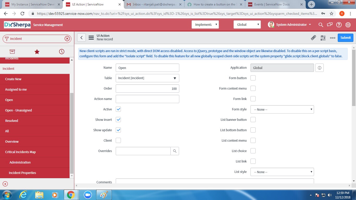 Solved: How to create a button on the Incident form - Page 2 ...