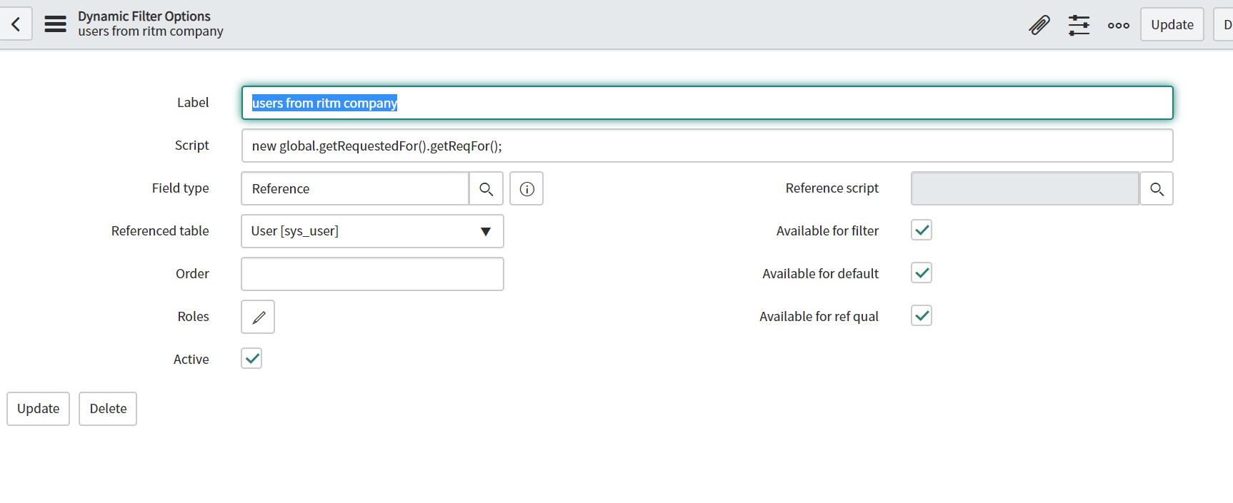 dynamic filter option on reference field - Page 5 - ServiceNow Community