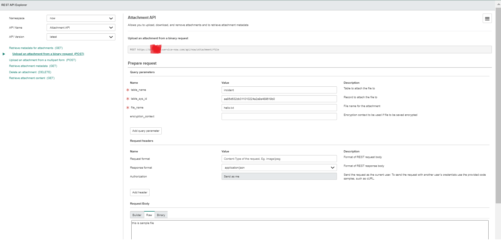 Solved: Create a record from REST API Explorer - ServiceNow Community