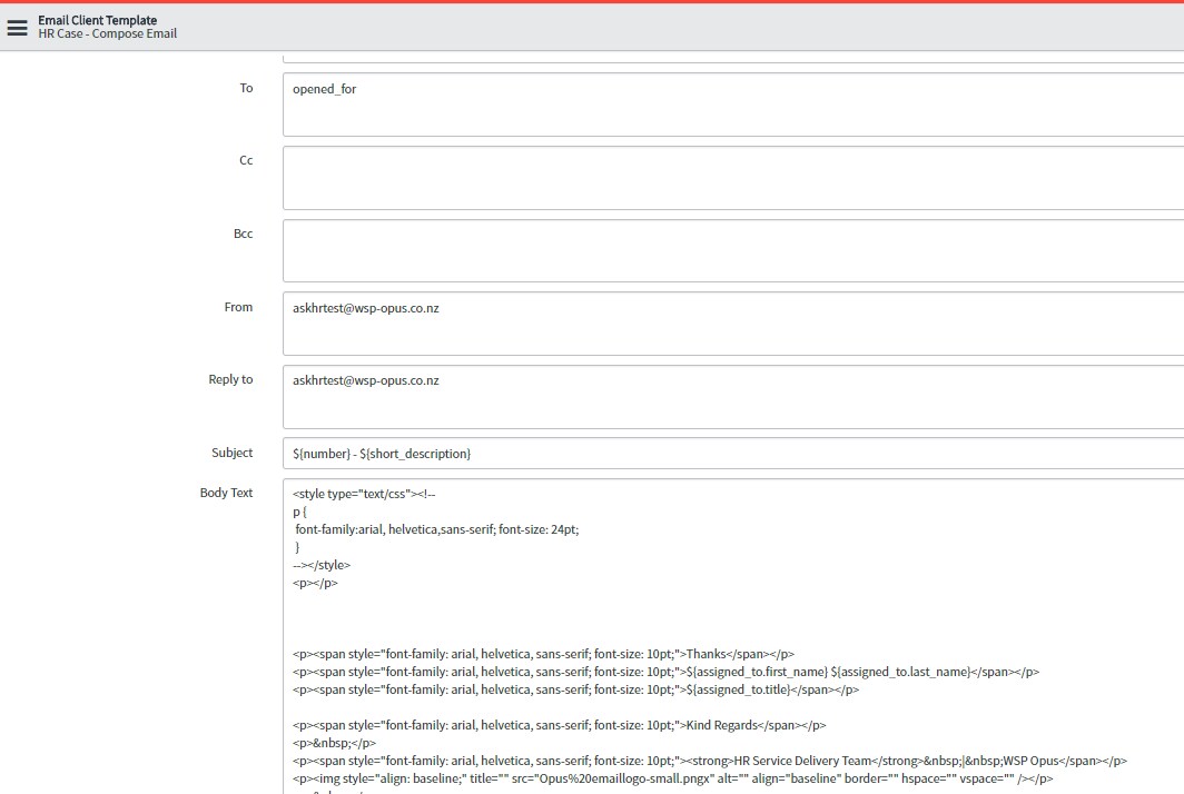 Solved: Set default font and size of Email Client - ServiceNow Community