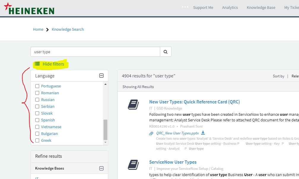 How can I add additional filters in knowledge port... - ServiceNow ...