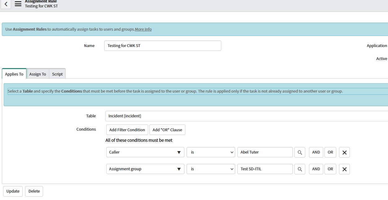 Change assignment group from current group - ServiceNow Community