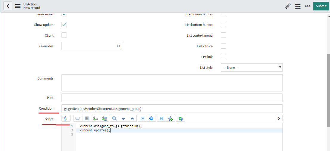 Assign To Me UI Action - ServiceNow Community