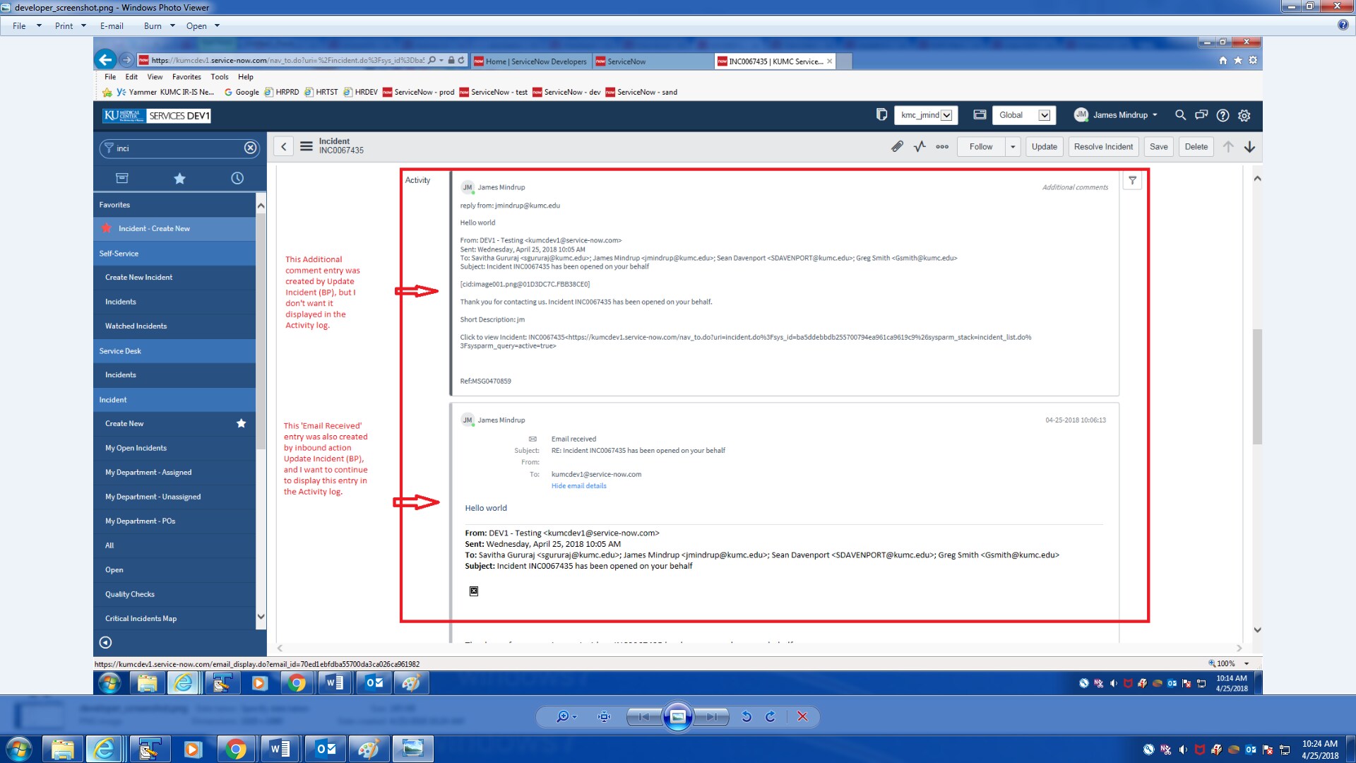 I want to modify the contents of the Activity log ... - ServiceNow ...