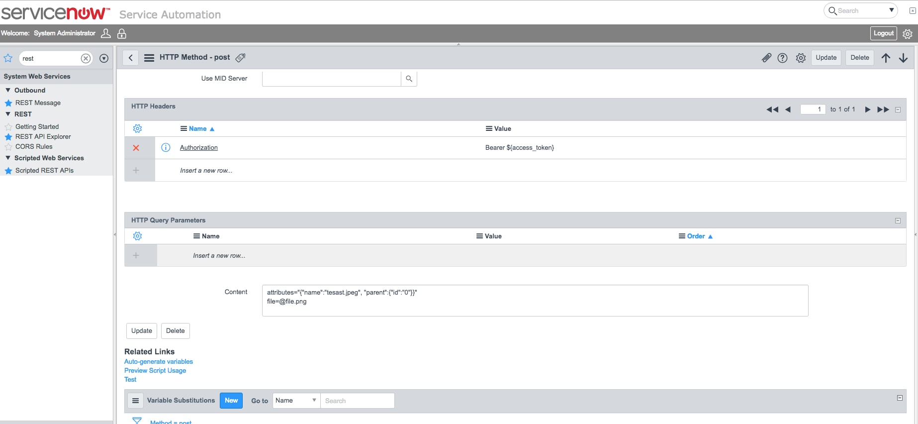 Servicenow Restclient How to set Form-data in Rest Message ( attaching a... - ServiceNow ...