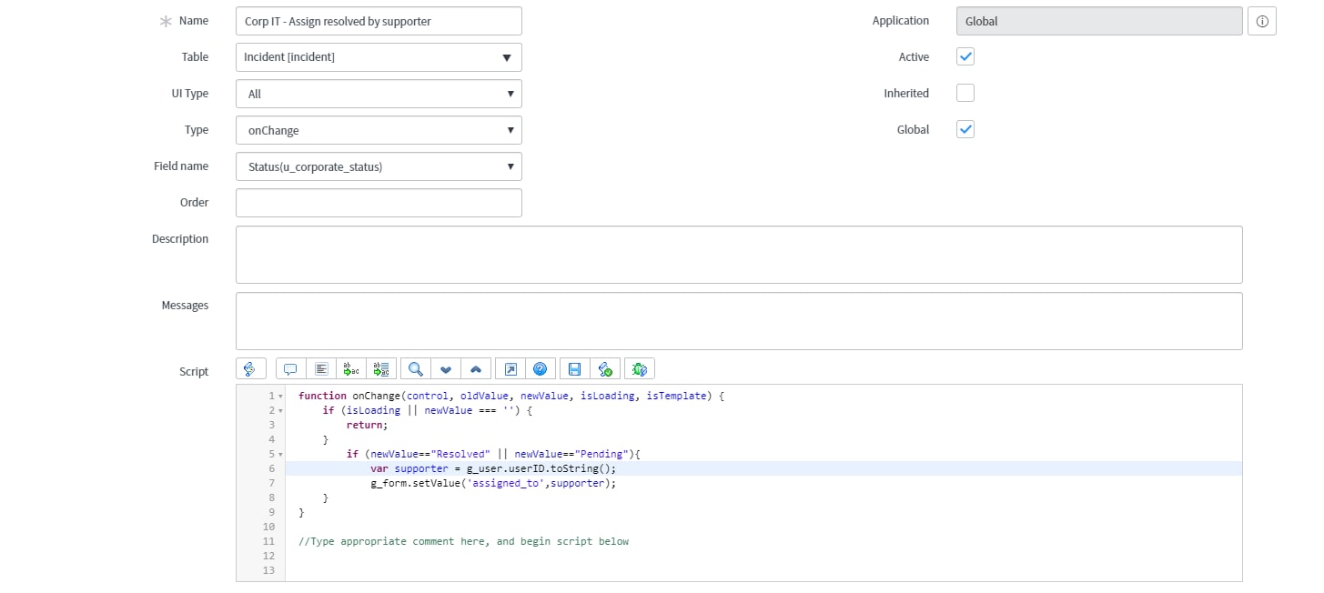 Onchange client script triggerd on Load - ServiceNow Community