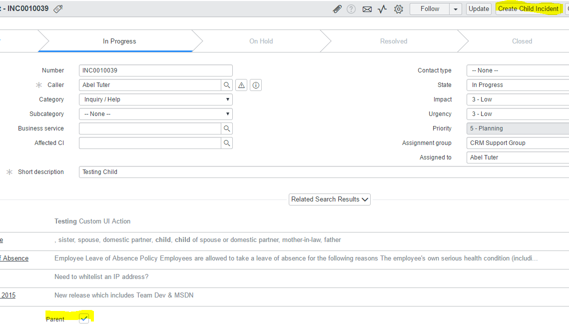 Solved: control when the create child incident button show ...