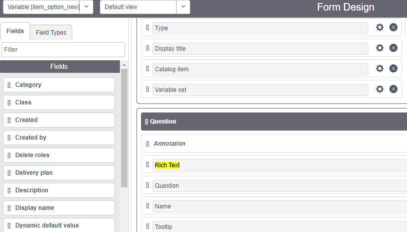 Solved: Rich Text Label Not Showing Up? - ServiceNow Community