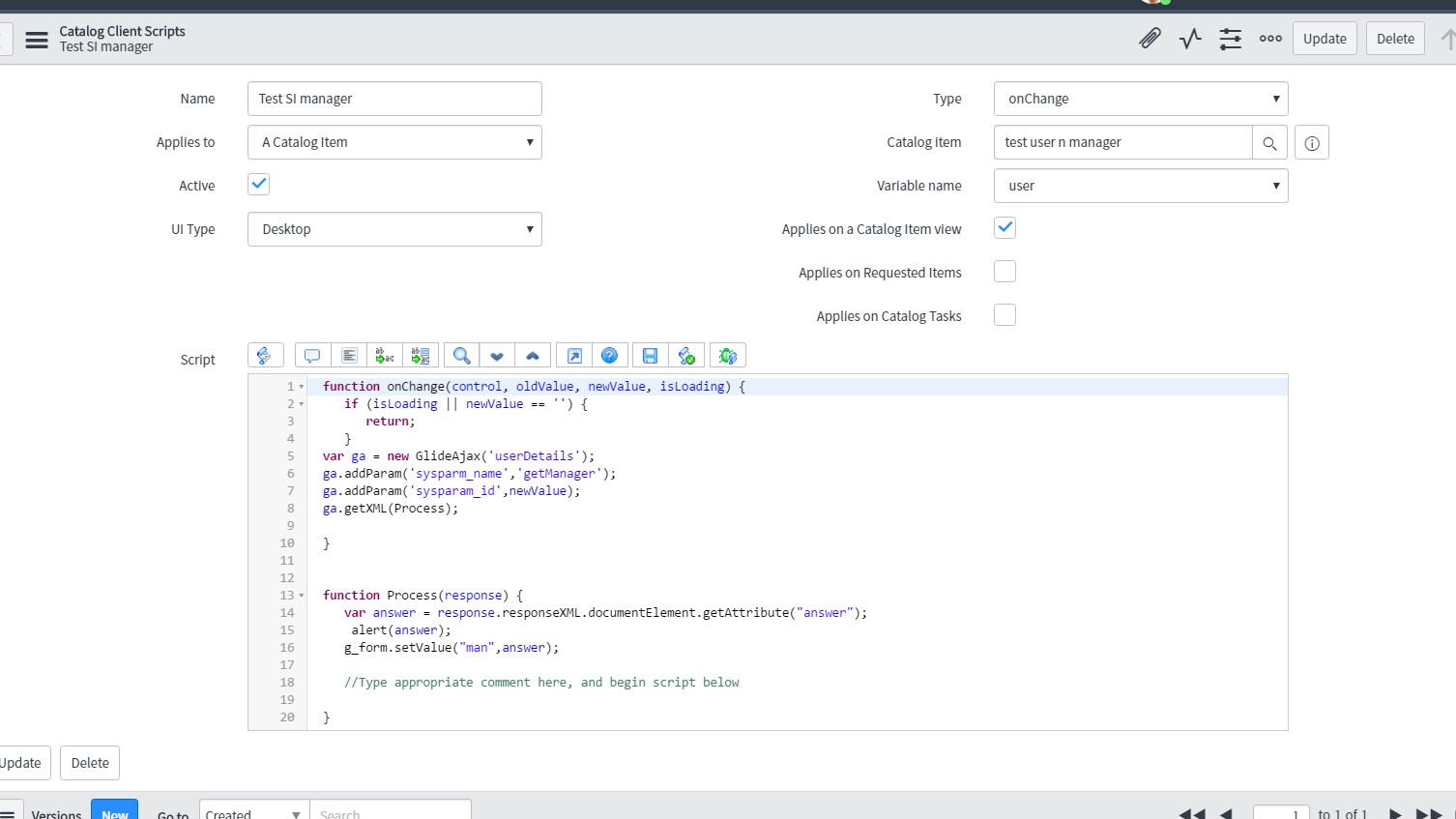 Solved: catalog client script for manager - ServiceNow Community