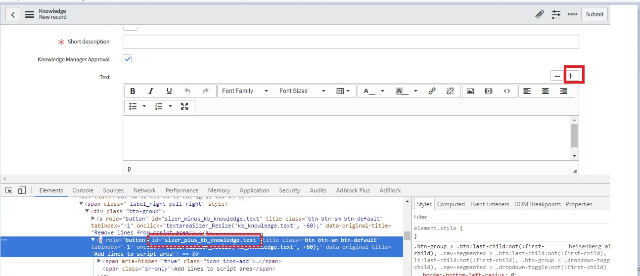 How to hide the plus/minus signs above html fields - Page 2 ...