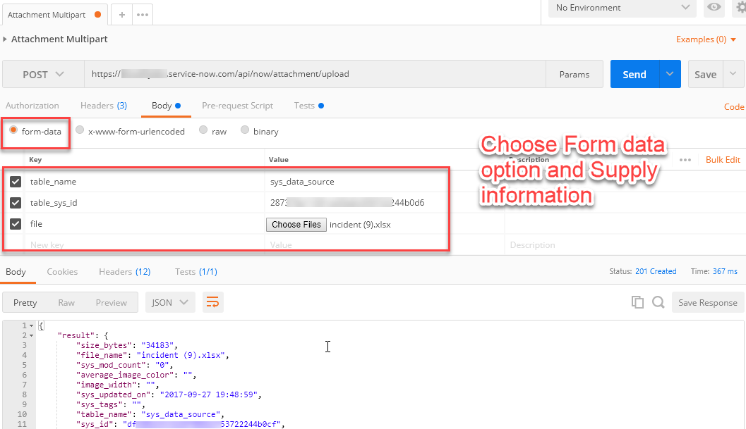 Any examples of a multipart/form-data posting atta... - ServiceNow ...
