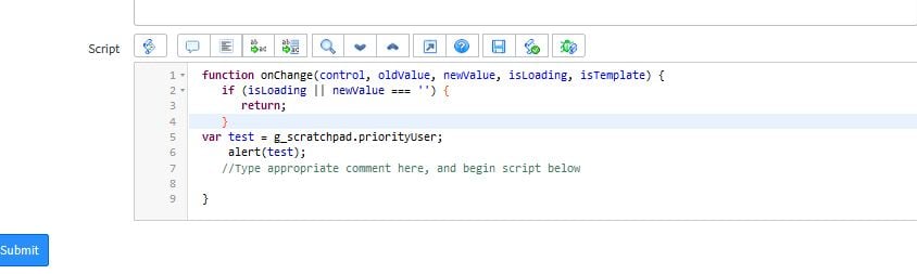 g_scratchpad can work on onchange client script? - ServiceNow Community