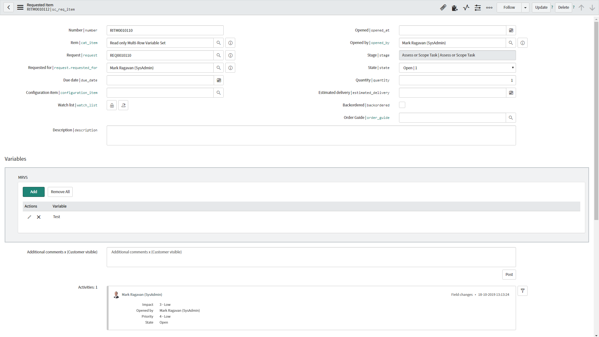 Read-only Multi-Row Variable Set - ServiceNow Community