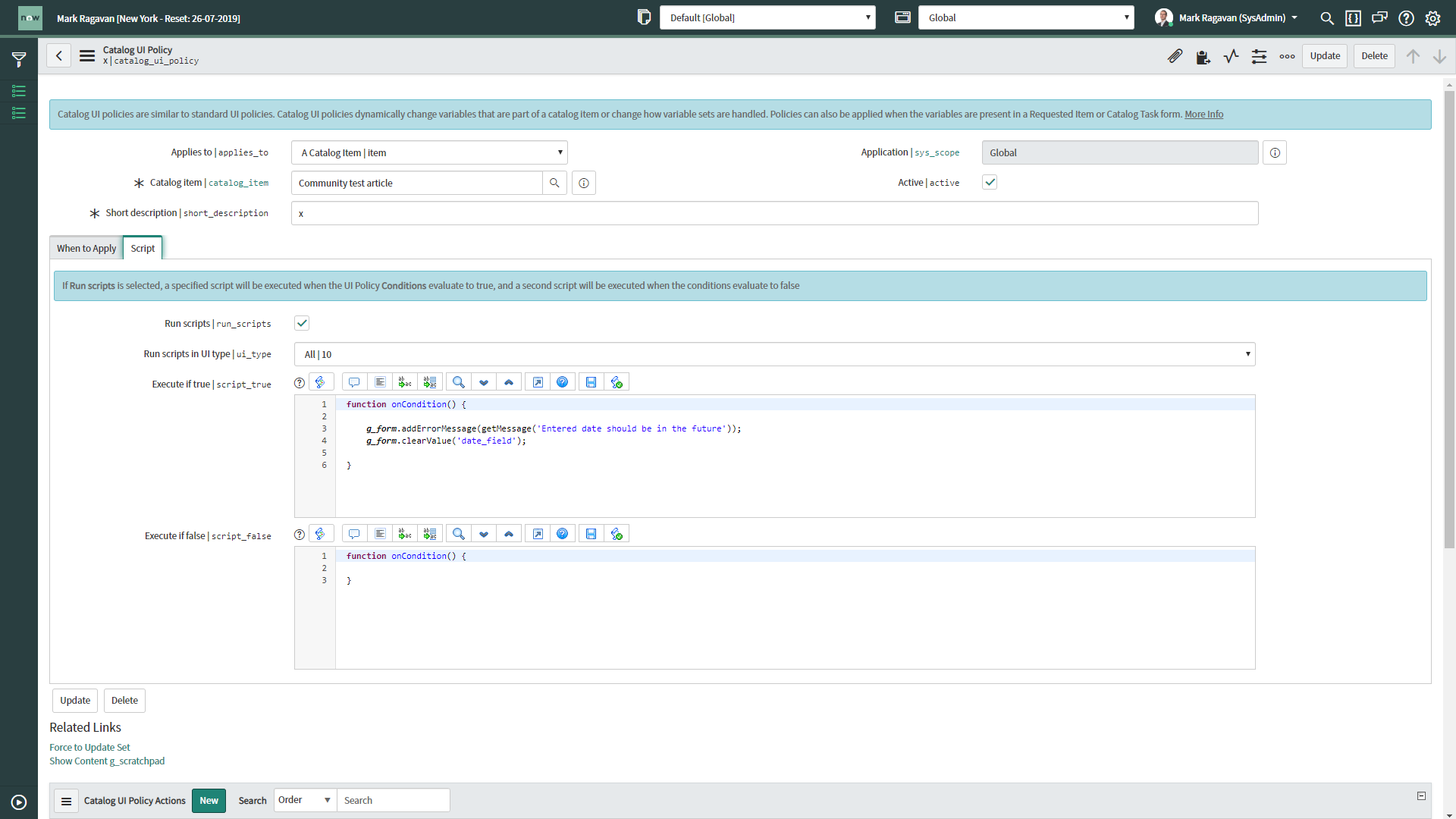 No Code date validations through (Catalog) UI Poli... - ServiceNow ...