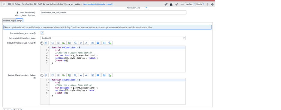 How To: Using UI Policies to hide form sections - ServiceNow Community
