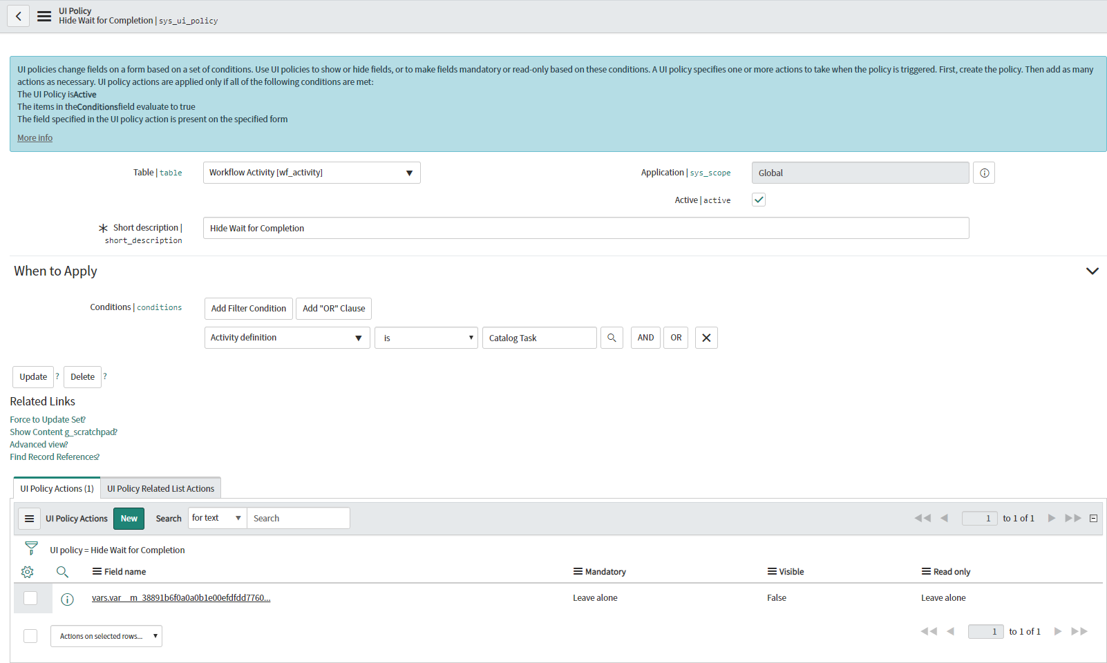 Workflow Catalog Task condition(s) - ServiceNow Community