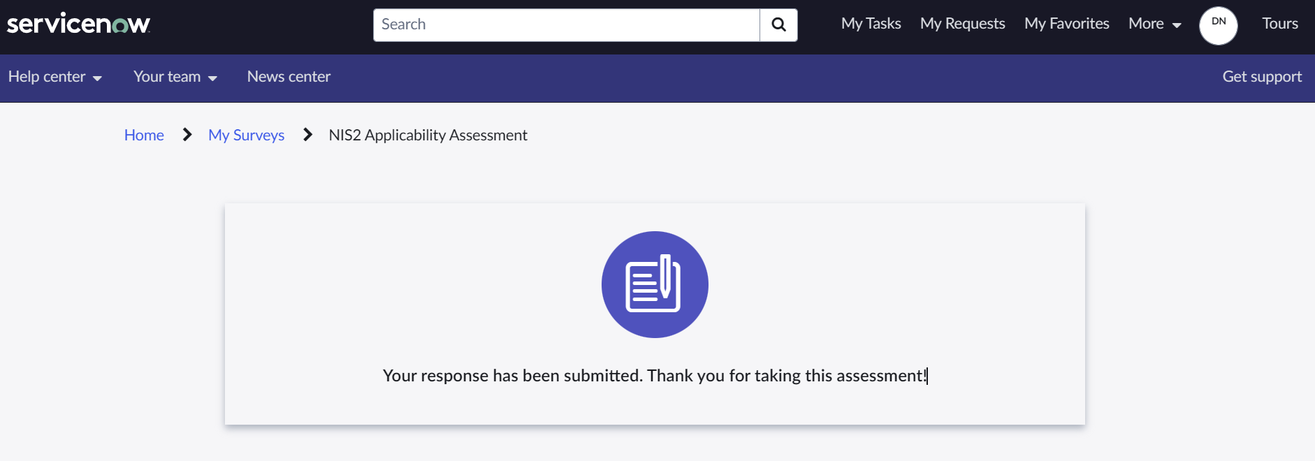 How can change the completion message on 'take_sur... - ServiceNow ...