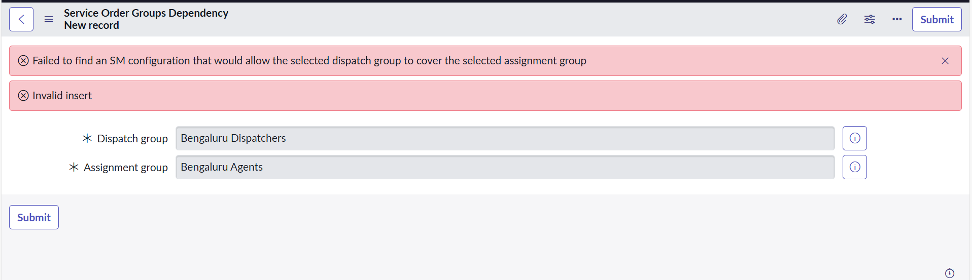 Solved: Failed to allow the selected dispatch group to cov ...