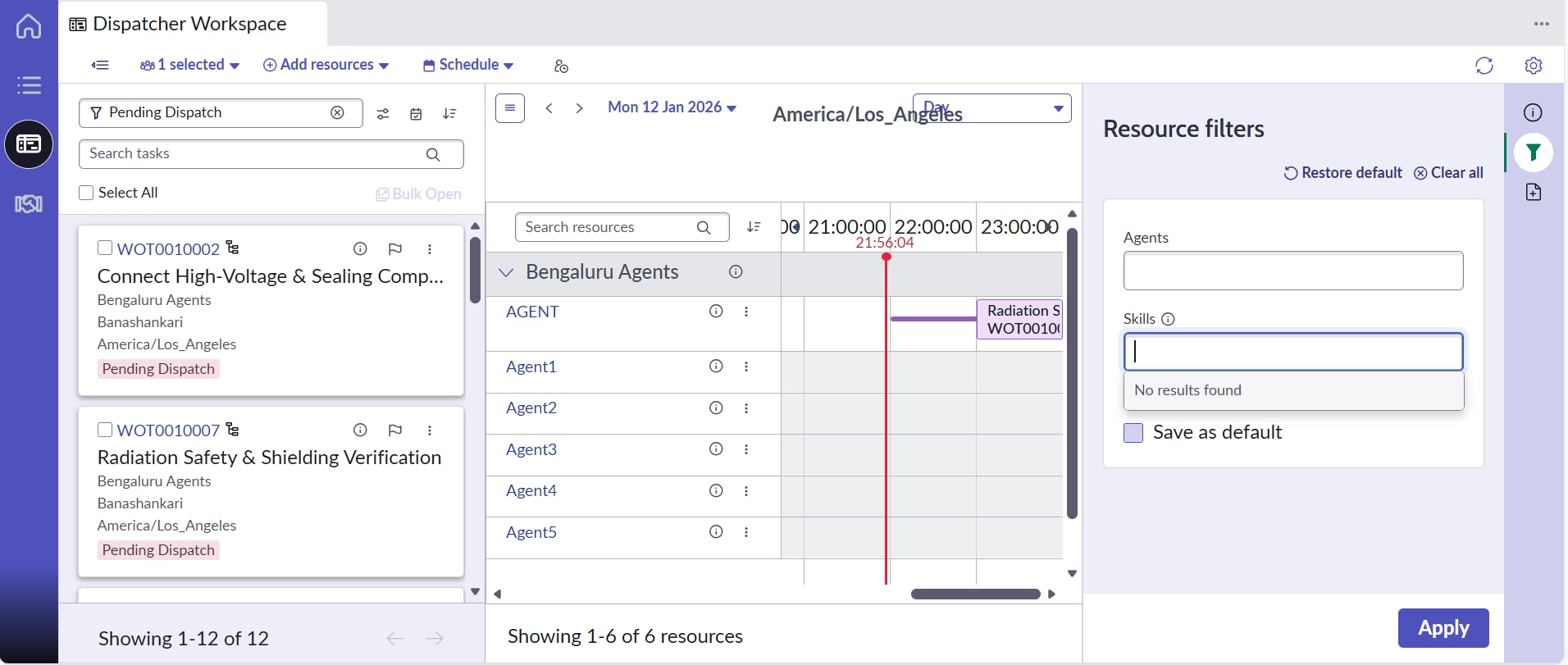 Servicenow Dispatch Dispatcher Workspace skill and agent filters not p... - ServiceNow ...