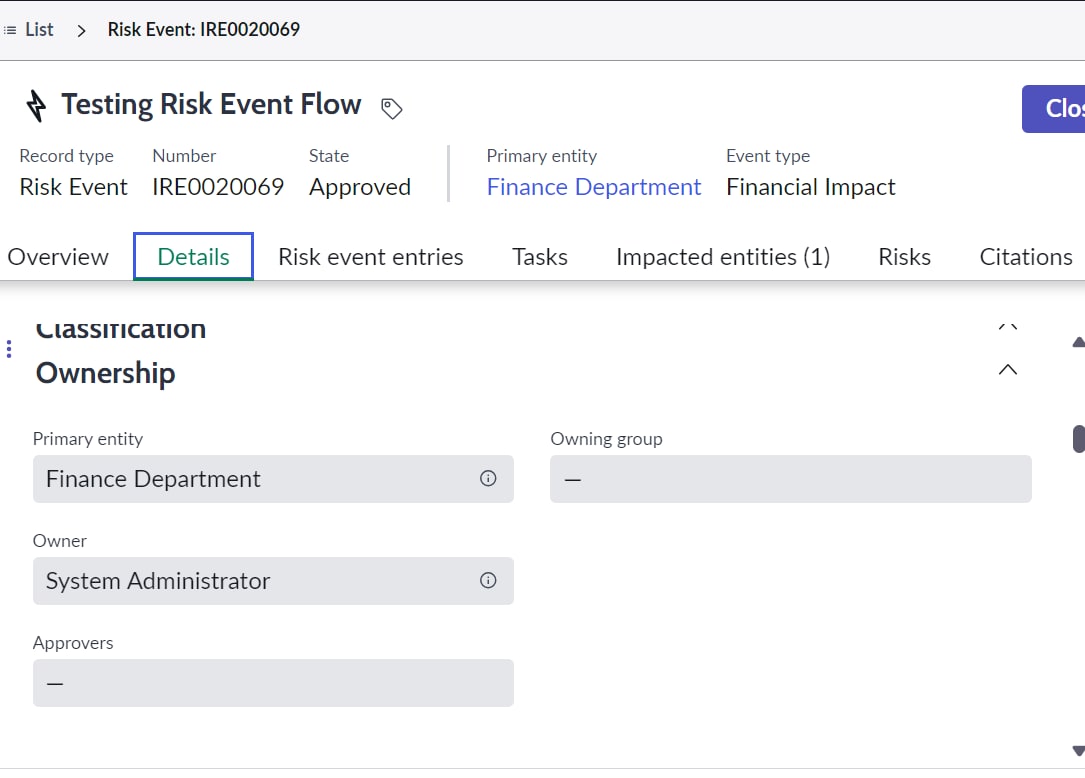 How do I setup the Risk Event approval flow under ... - ServiceNow ...