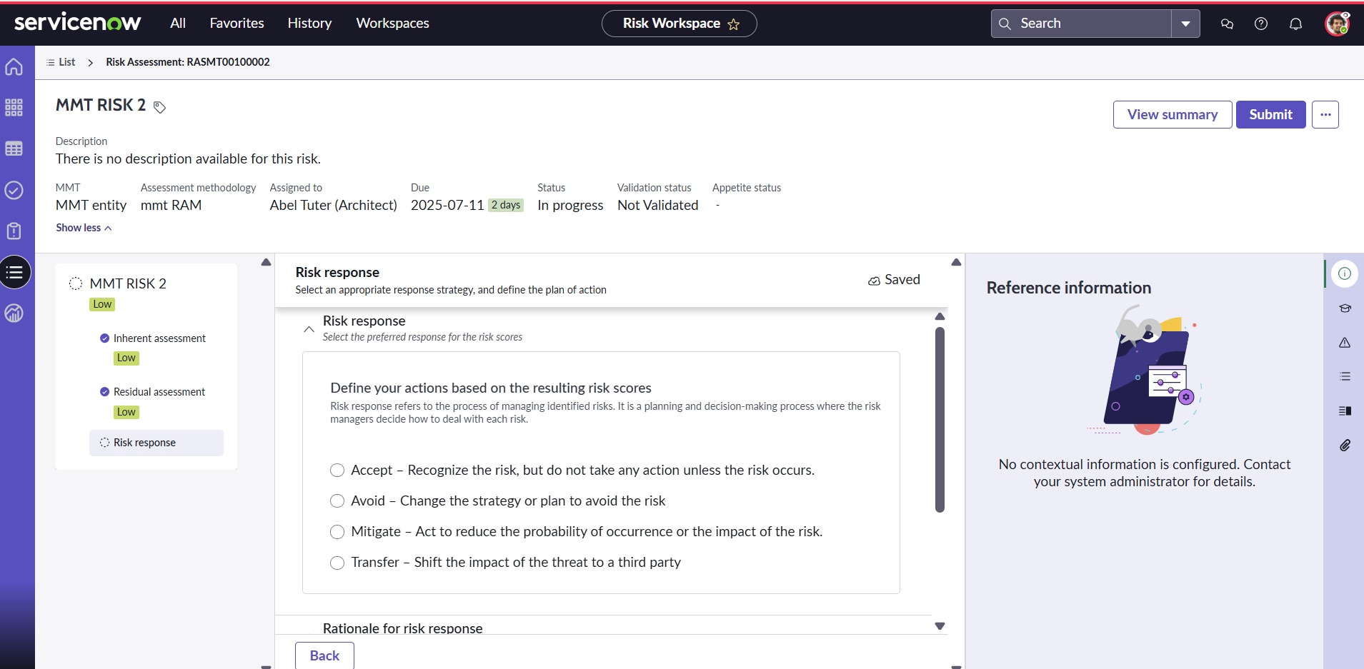 Solved: Dynamic Risk Response Options to be populated in r ...