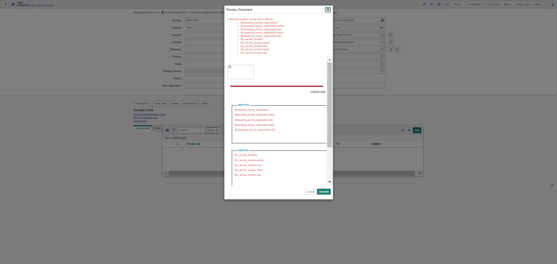 Ui Action Workspace PDF Preview is not working , n... - ServiceNow ...