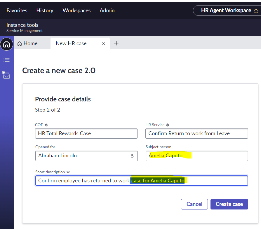 Solved: HR Agent Workspace - Case Creation (short descript ...