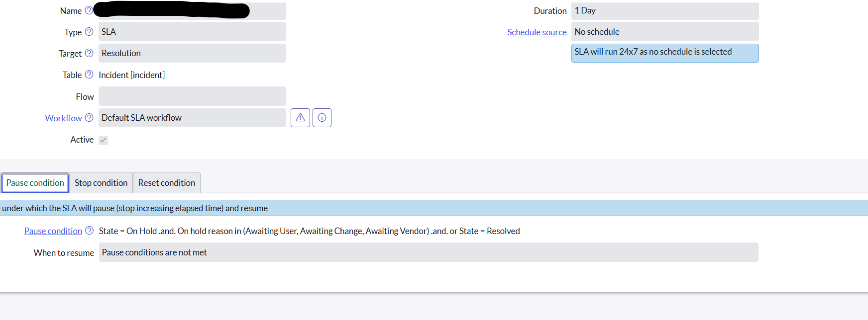 Actual Elapsed time considering Pause Duration in ... - ServiceNow ...