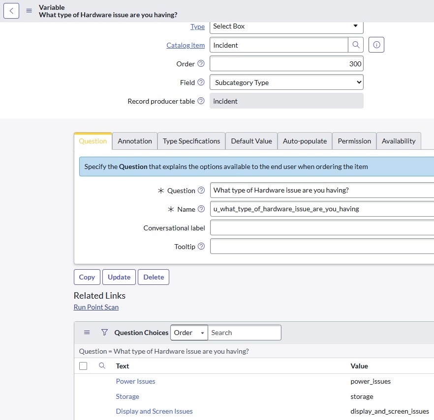 Adding a choice table to an Incident form - ServiceNow Community