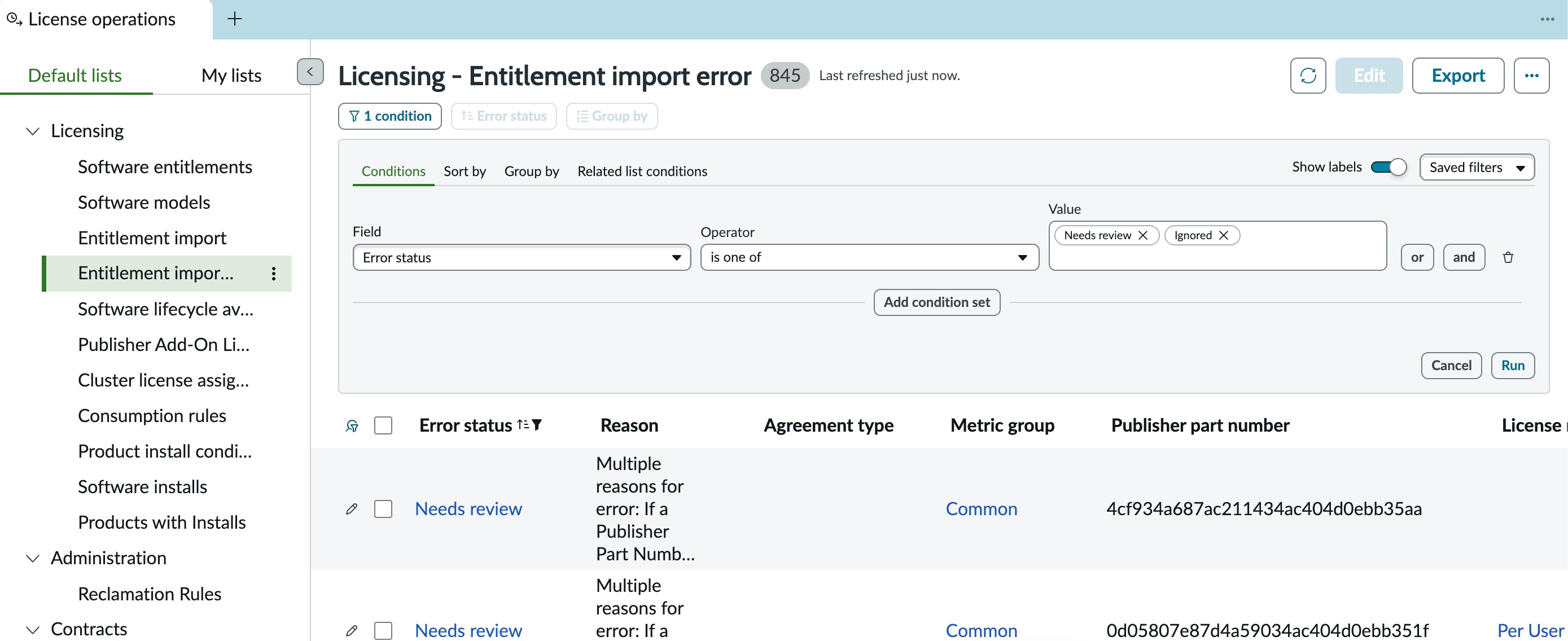 Module Sam Pro Servicenow SAM Pro Entitlement Import - Ignore Status - ServiceNow Community