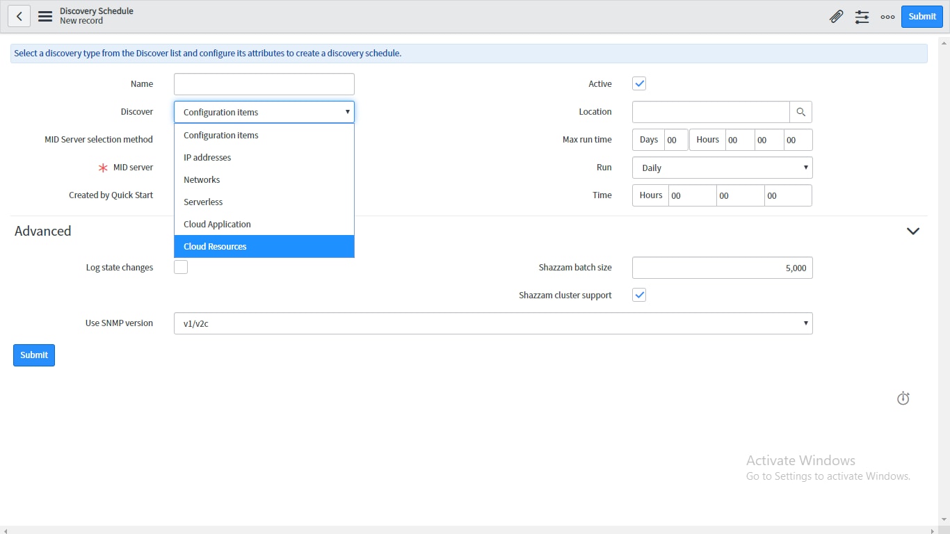 Cloud Discovery vs Horizontal Discovery - ServiceNow Community