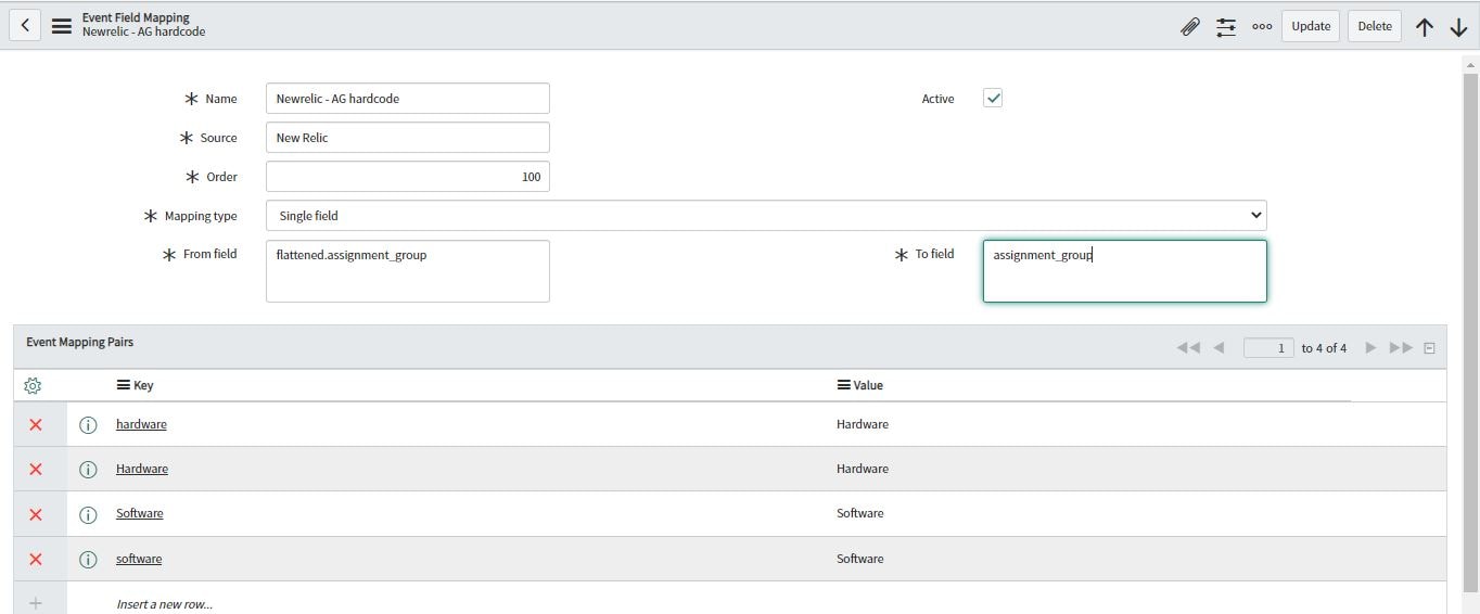 Event field mapping - Assignment group field - ServiceNow Community