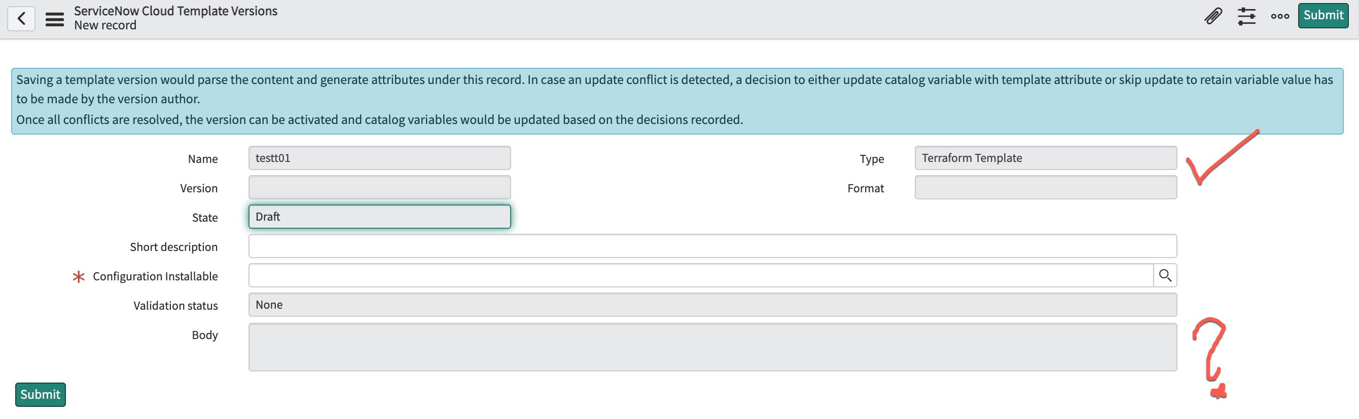 Solved: Cloud template is not showing configuration instal ...