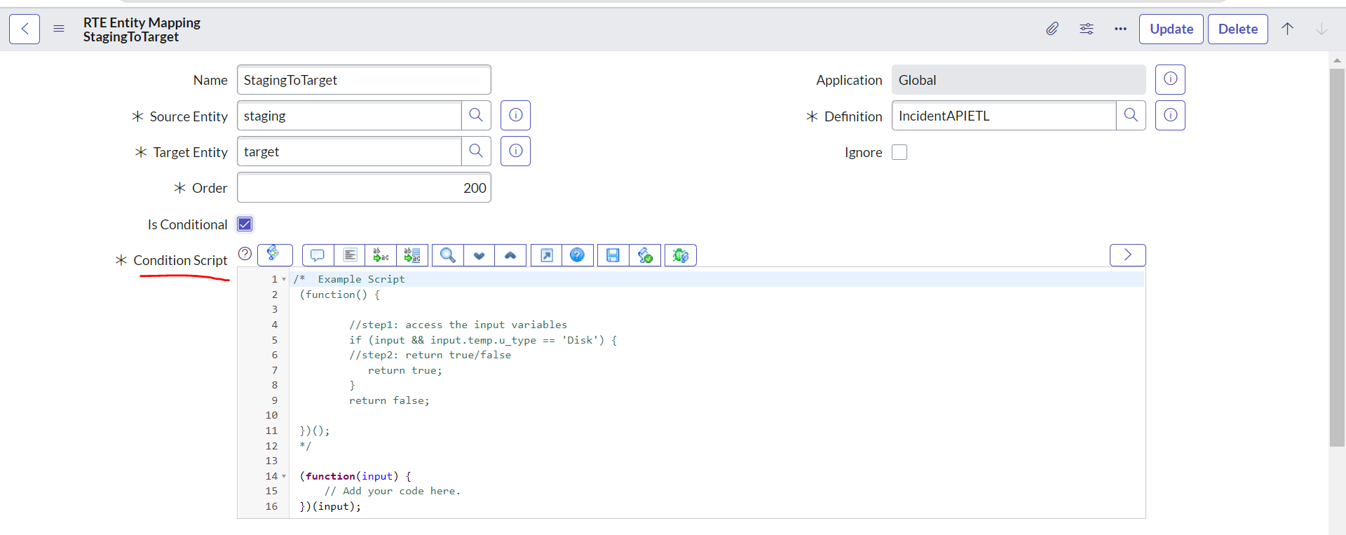 on before Robust transform script for ignore some ... - ServiceNow ...