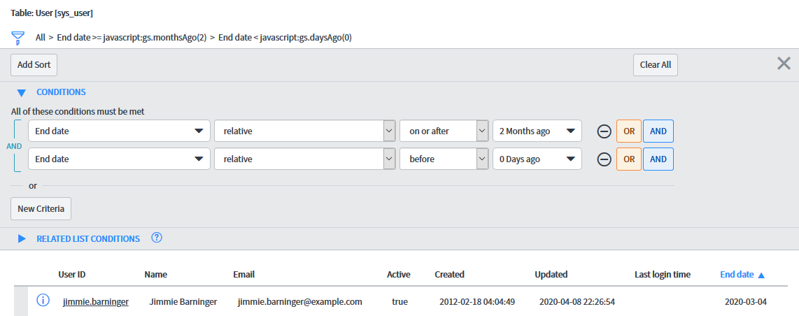 Solved: Relative filter condition for a report - ServiceNow Community