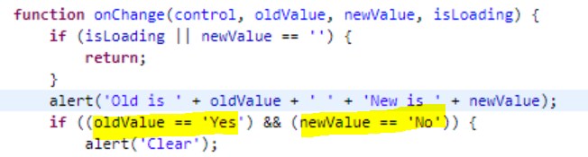 Solved: onchange client script, oldValue is not coming in ...