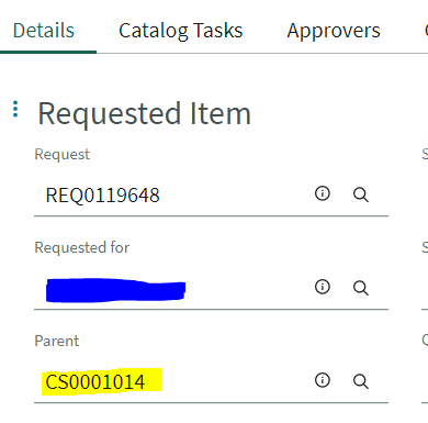 Parent not getting updated on Request and RITM for... - ServiceNow ...