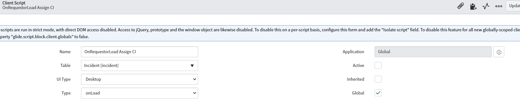 Solved: How do I create a client script just for Agent Wor ...